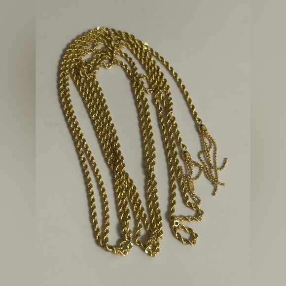 MILOR ITALY 14K YELLOW GOLD ROPE TASSEL tie extra long chain NECKLACE not scrap - Picture 7 of 16